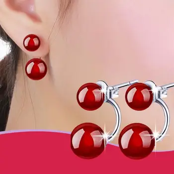 Klassikaline Double Pärlitega Kõrvarõngad Cat ' s Eye Kivi Kõrvarõngad Naistele Opaal Earing hõbetatud Earings Crystal Pearl Kõrvarõngas