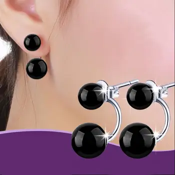 Klassikaline Double Pärlitega Kõrvarõngad Cat ' s Eye Kivi Kõrvarõngad Naistele Opaal Earing hõbetatud Earings Crystal Pearl Kõrvarõngas
