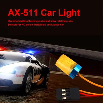 AX-511 Ümmarguse Ultra-Ere LED Valgus Sähvimine-lõhketööde Vilgub Kiiresti-aeglaselt Pöörleva Mode RC-Politsei-Tuletõrje-Kiirabi Auto