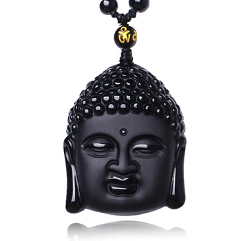 Unikaalne Naturaalne Must Obsidian Nikerdatud Buddha Õnnistuse Kaelakee Meeste Naiste Õnnelik Amulett Buddha Ripats Kaelakee Õnne Käsitöö Kingitus