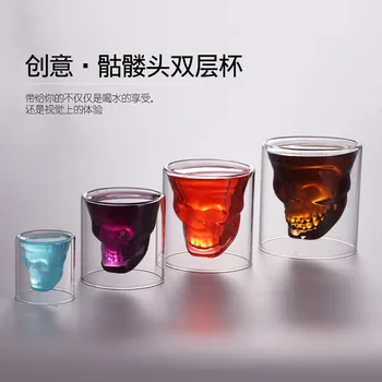 4 Suurustele Klubi Õlut, Veini Klaasi Kolju Cup Shot Klaas Läbipaistev Cup Crystal Skull Pea Klaasist Tassi Vein Viski Viin Baar