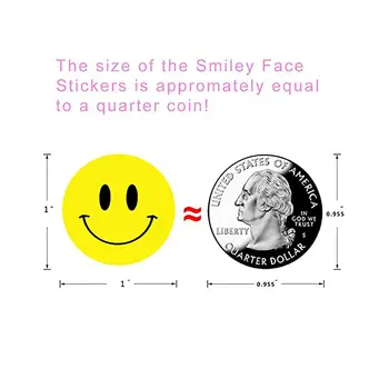 Smiley Nägu Kleebis 500 Tk/rull Lapsed Tasu Kleebis Kollane Dots Sildid Õnnelik Naeratus Nägu Kleebis Lapsed Mänguasjad