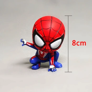 Disney Marvel Spiderman Tegevus Joonis Kawaii Istub Poos Mudel Anime Mini Mannekeeni Teenetemärgi PVC Kogumise Figuriin Mänguasjad mudel