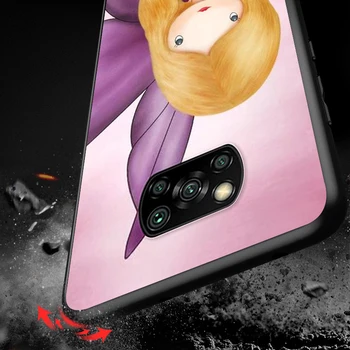 Cartoon armas väike tüdruk Xiaomi Poco X3 NFC X2 M3 M2 F2 Pro C3 F1 A2 Lite A1 Mix3 Mängida Silikoonist Pehme Must Telefon Kohtuasjas