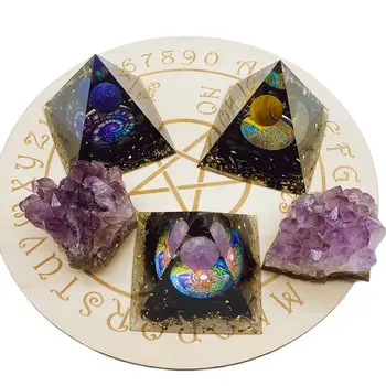 6cm Orgonite Püramiid Looduslikud Kristallid Ametüst Lapis Lazuli Kivid Tervendavat Reiki Energia Tšakrad Kordaja Meditatsioon