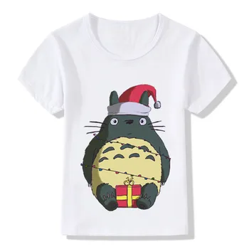 Laste jõulukink Totoro Disain Naljakas T-särk Lastele, Beebi Cartoon Riided Poisid/Tüdrukud, Suvi Lühike Varrukas T-särk,ooo5026