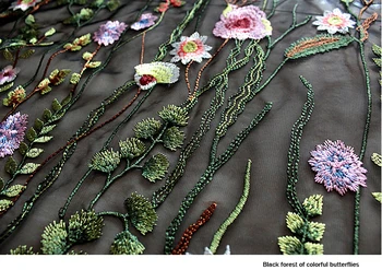 3 AASTAT/Palju lille tikand, pits kangas multicolour 140cm lai elastne ja läbipaistev jaoks pits võrgusilma tikand kleit