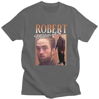 Mens Pehmed Lühikesed Varrukad Uudsus Tshirt Robert Pattinson Alalise Meem T-särk Puuvillane Vintage Rob Tshirts Hot Müük Loominguline Tops