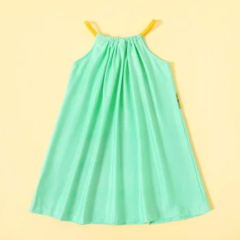PatPat 2021 Uus 2-tükk, teise lapse Tüdruk Päevalille Triibuline Kleit 2-6Y Lapsed Tüdruk sleevesess Kleit Clother
