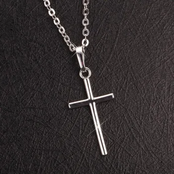 2021 Fashion Sweater Cross Necklace For Women Men Ladies Gold Silver Color Chain Pendant Necklaces Christian Jewelry Gifts