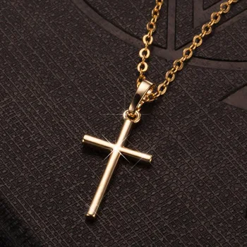 2021 Fashion Sweater Cross Necklace For Women Men Ladies Gold Silver Color Chain Pendant Necklaces Christian Jewelry Gifts