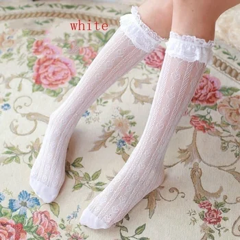 1 Paar Uusi Pits Armas Tüdrukute Sokid Pehme Magus Naiste Sokid Valge StockingsKnee Kõrge Põlve Kõrge Sokid