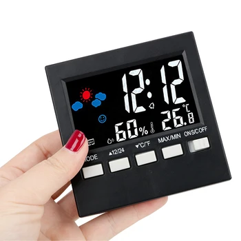 Ilmateade Ekraan Kodu Kaunistamiseks LCD Digitaalne Alarm Termomeeter Hygrometer Kalender Kell Multifunktsionaalset