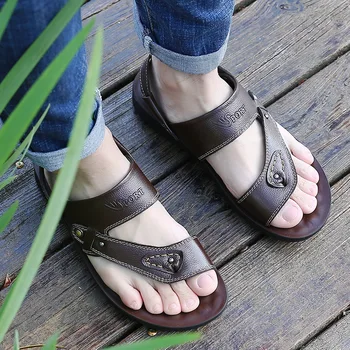 Mugav pehmest nahast suve sandaalid meeste kingad 2021 uute tulijate sussid mees sandaalid rannas mees platvorm kingad