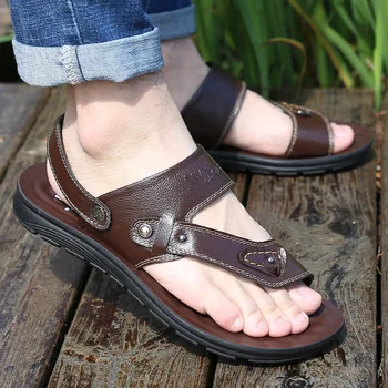 Mugav pehmest nahast suve sandaalid meeste kingad 2021 uute tulijate sussid mees sandaalid rannas mees platvorm kingad