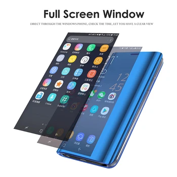 Smart Full Cover Case For Samsung Galaxy Note 10 S10 Lite S20 Ultra S8 S9 Plus A51 A01 A71 A7 2018 A50 A30 Peegel Klapp Telefoni Kott