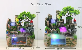 Loominguline Sise-Simulatsioon Vaik Rockery Waterscape Feng Shui Purskkaevu Home Office Desktop Spray Niiske Teenetemärgi Käsitöö