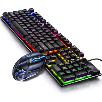 RGB LED Klaviatuur Gaming Klaviatuuri 104 Võtmed Traadiga Taustavalgustusega RGB valgustus USB-Arvuti Lisaseadmed Klaviatuuri Mehaaniline Mängu Klaviatuur