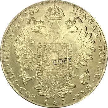 1903 Austria Habsburg 4 Ducats Franz Joseph I Kuldmündi Messing Kollektsiooni Eksemplar Mündi