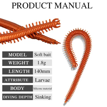 10tk Tõetruu Meelitada Centipede Pehme Sööt 1.8 g 14cm Simulatsiooni Mere Siidiussi Vihmausside Sööt Magevee ja Merevee Püügivahendite Meelitada