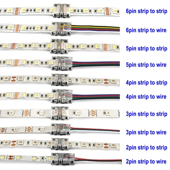 1/5tk 2pin LED Pistikud 4/5/6 Pin-3pin 4pin RGB LED Riba Konnektor WS2812B SMD 5050 LED Valgus Traat Terminal Liimida