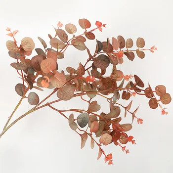 Sügisel stiilis eukalüpti lehed sise-simulatsioon silk taimed võltsitud lilled branch pottidesse kodus isiku tabel vaas lille hammas decor