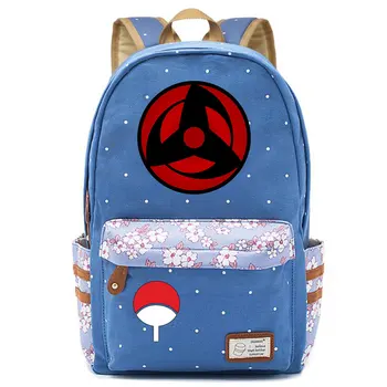 Anime Kakashi Sasuke Uchiha Sharingan Lill Dot Poiss Tüdruk Kool kott Naiste Bagpack Teismelised Schoolbags Lõuend Femme Seljakott