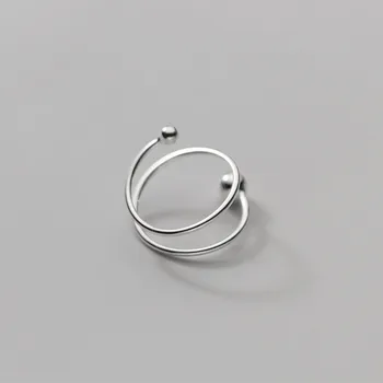 TOYOOSKY 925 Sterling Silver Ring Kahekordne Spiraal Avamine Ringi Naised, Tüdrukud Lihtne Geomeetriline Read Lahe Trendikas Mood Ehteid