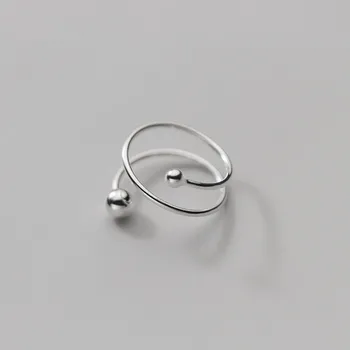 TOYOOSKY 925 Sterling Silver Ring Kahekordne Spiraal Avamine Ringi Naised, Tüdrukud Lihtne Geomeetriline Read Lahe Trendikas Mood Ehteid