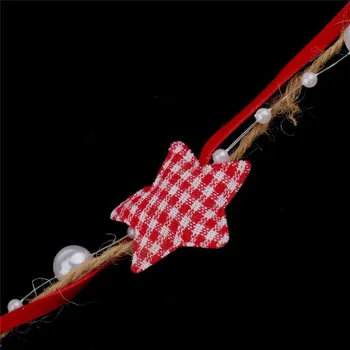5 Meetrit Kingitus Pakkimise Christmas Ribbon Star Pärlid Disain Traadiga Lindi Pulm Christmas Tree Teenetemärgi