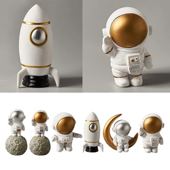 Astronaut Joonis Kuju Figuriin Skulptuur Home Office Desktop Teenetemärgi Kingitus