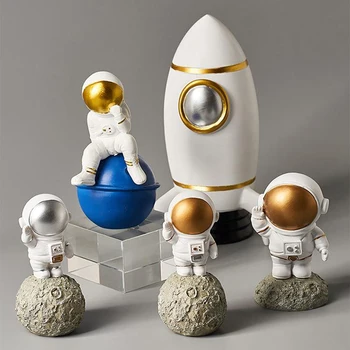 Astronaut Joonis Kuju Figuriin Skulptuur Home Office Desktop Teenetemärgi Kingitus