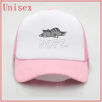 Nope, Ei ole Täna Kass valge naine baseball cap laste suvine müts tüdrukutele naiste baseball cap hobusesaba müts disainer müts