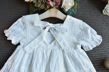 Tüdrukud Suvel Kleidid 2021 Uued Lapsed Pits Printsess Kleit Baby Lihtne Valge vestidos Laste Beach Puhkus Kleit