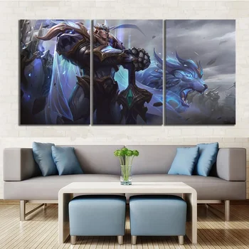 3 Tükki Jumal Kuningas Garen Naha League of Legends Mängus Plakat HD Seina Pildid Home Decor Lõuendile Maali Seina Art