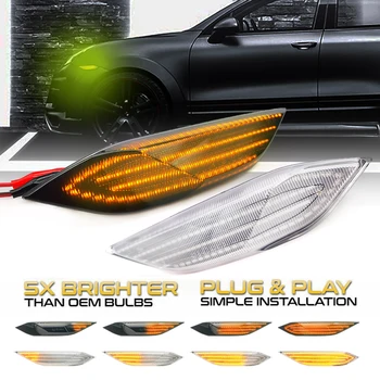 1Pair Auto LED Esi-Külje Sm-Light suunatuli Lambid 95863107100 95863107200 jaoks Porsche Cayenne 958 92A 2011 2012 2013