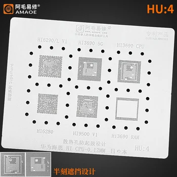 BGA reballing mall šabloon jaoks Huawei HI CPU Hi6250/Hi3660/ 3650 Hi6220 Hi6290/Hi3690/6280/Hi9500 Hi6260/Hi3670/Hi3680