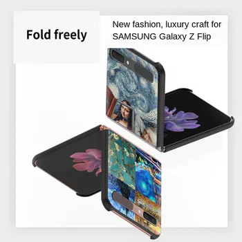 Van Gogh õli maali Kunst Must PC kõvakaaneline, Samsung Galaxy Z Klapp 5G Kokkupandav mobiili Puhul ZFlip 6.7