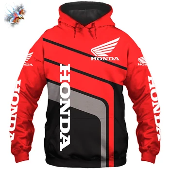 Õhuke Ja Kerge Meeste Honda Mootorratas Logo Topp 3D Digital Print Vabaaja Dressipluus Kapuutsiga Harajuku Kõrge Kvaliteedi Racing Topp