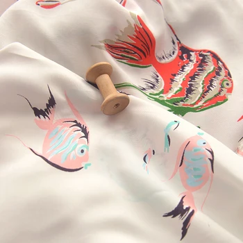 Kvaliteet silk vatt riie Troopiliste kalade tissu kleit pikad püksid voodipesu kangas
