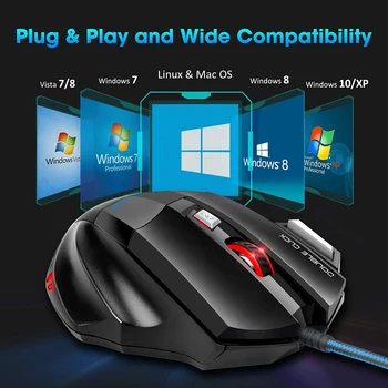 Arvuti Hiirt Mängija Ergonoomiline Gaming Mouse USB-Juhtmega Mäng Mause 5500 DPI Hiirtele LED Backlight 7 Nuppu ARVUTI Sülearvuti