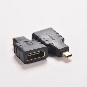 Mikro-HDMI-ühilduvate(Tüüp D) Meeste ja HDMI-ühilduvate(Tüüp A) Naine Adapter Connector HDTV Mini Laiendamine Adapter