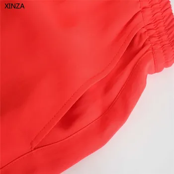 2021 Za Suve Pluus Pikad Varrukad Ebaregulaarne Hem Punane Pluusid Naiste Vintage Pluss Suurus Lahti Blusas Mujer Vabaaja Naiste Topid