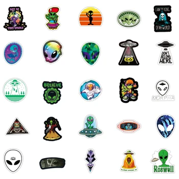 50TK Välismaalase UFO Isiksuse Kleebised PVC Liim, Paber DIY Pagasi Kitarr Rula Karika Veekindel Kleepsud Mänguasjad