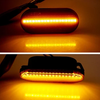 Suunatule Pool Poritiiva Marker Lamp Suitsutatud Objektiiv Dynamic Kollane LED Fender gabariidituli Omakorda Signaali VW Lupo Polo