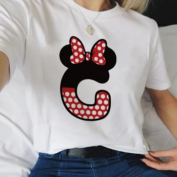 Custom Nimi Disney Minnie Mouse Tähe Kombinatsioon Naiste Kõrge Kvaliteet Prindi 90s Väljavalitu T-Särk Font A B C D E F G Lühikesed Varrukad