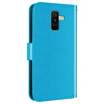 3D Lotus Nahast Flip Case For Samsung Galaxy A6 J6 J4 J8 Pluss Peaminister Rahakott Kate Samsung Galaxy A5 A7 A8 A9 2018 Telefoni Puhul