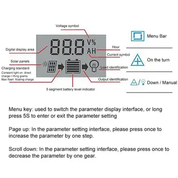 Dual USB-10-100A 12V/24V LCD Ekraan Päikese Eest vastutav päikesepaneel Aku Regulaator Töötleja näidik
