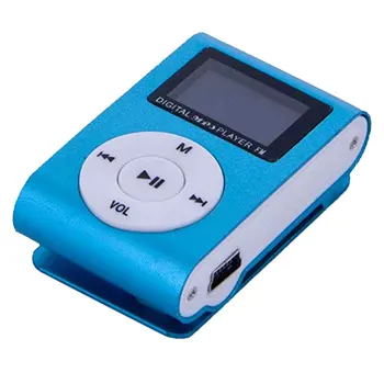Metallist Klamber Digital Mini MP3 Mängija 1,8 Tolline LCD-Ekraan Toetab TF Card USB 2.0 3,5 mm Kõrvaklappide Pesa