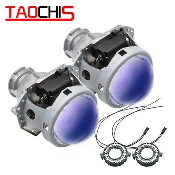 TAOCHIS 3.0 Tolli Hella 3/5 g5 Bi-xenon Projektor Lens Kärgstruktuuri Jalgpall Sinine Klaas D1S D2S D3S D4S Moderniseerimiseks Auto Esitulede